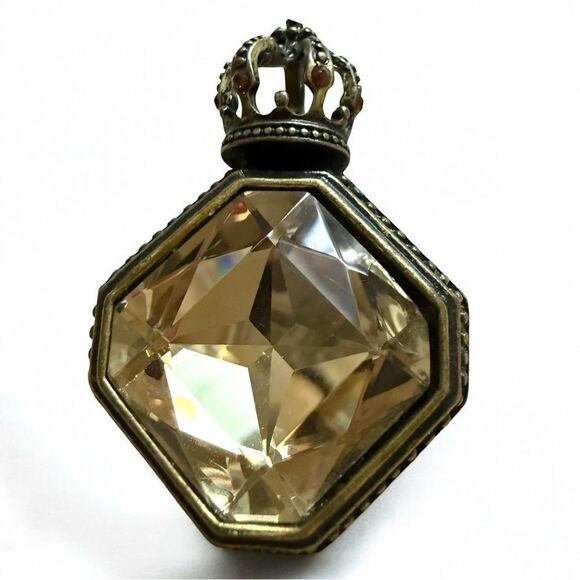 ROYAL CROWN BRONZE PENDANT – LARGE FAUX DIAMOND HEXAGON - Picture 4 of 17